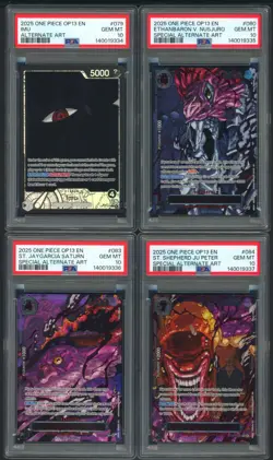 Lot (6) PSA 10 Five Elders Demon God Pack w/ Imu One Piece Sequential Set - Image 2