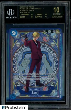 2025 One Piece Fist of Divine Speed OP06119 Sanji Alt Art SP BGS 10 BLACK LABEL - Image 1