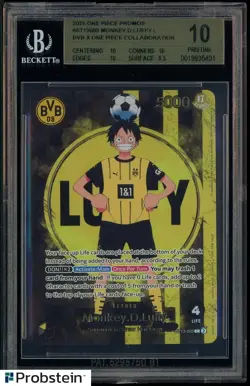 2025 ONE PIECE PROMOS BVB X ONE PIECE MATCH DAY 2025 #003 MONKEY D. LUFFY BGS 10 - Image 1
