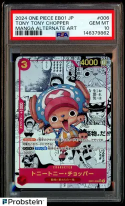 2024 One Piece EB01 Japanese #006 Tony Tony Chopper Manga Alternate Art PSA 10 - Image 1