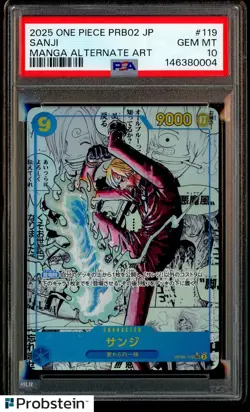 2025 One Piece PRB02 Japanese Manga Alternate Art #119 Sanji PSA 10 MINT - Image 1
