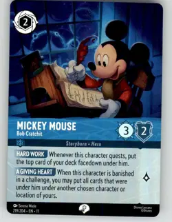 Disney Lorcana Winterspell Mickey Mouse Bob Cratchit Epic 219 NM/NP - Image 1