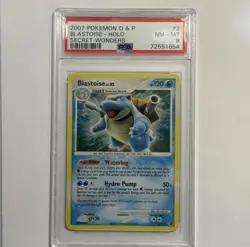 Pokemon Blastoise Secret Wonders Holo Rare 2/132 PSA 8 Card English 2007 - Image 1