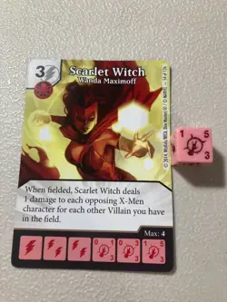 DICE MASTERS UNCANNY X-MEN Card & Die #54 Scarlet Witch Wanda Maximoff - Image 1