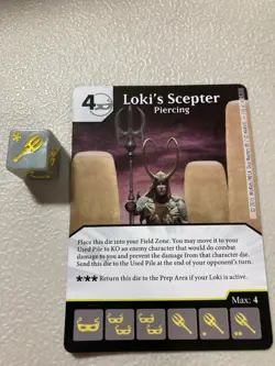 Dice Masters Avengers Age Of Ultron Card & Die #118 Loki's Scepter Piercing - Image 1