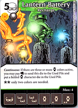 DC Dice Masters War Of Light Card & Dice #86 Lantern Battery Recharge - Image 1