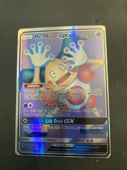 Mr. Mime GX 156/168 NM Ultra Rare Sun Moon Celestial Storm Pokemon Card! - Image 1