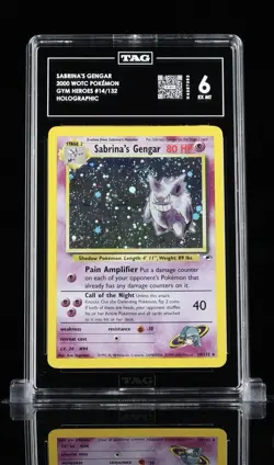 Sabrina's Gengar Gym Challenge Holo Card 14/132 Unlimited TAG 6 Ear SWRIL 🍥🍭 - Image 1