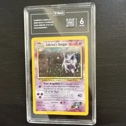Sabrina's Gengar Gym Challenge Holo Card 14/132 Unlimited TAG 6 Ear SWRIL 🍥🍭 - Image 3