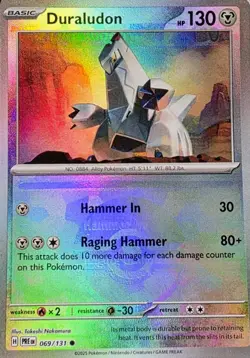 ✨CRAZY Texture Shift ERROR Pokemon Card Duraludon Pokeball Prismatic Evolutions✨ - Image 1