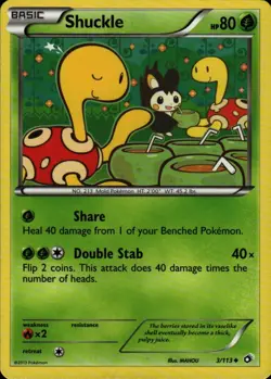Pokemon TCG Card Shuckle Uncommon Grass Normal Legendary Treasures LTR 3/113 MAH - Image 1