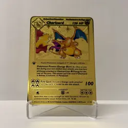 Charizard HP120 Gold Metal Pokemon Card-Collectible Gift Display！NICE~ - Image 2