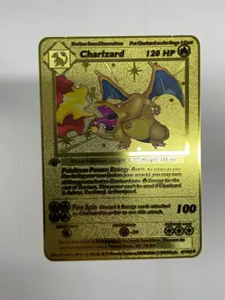 Charizard HP120 Gold Metal Pokemon Card-Collectible Gift Display！NICE~ - Image 3