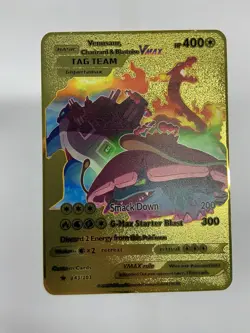 Charizard&Blastoise VMAX Gold Metal Pokemon Card-Collectible Gift Display！bonny - Image 3