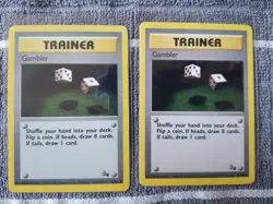 2 cards Trainer Gambler 60/62 | Fossil Set | Vintage 1999 | LP-NM | WOTC - Image 1