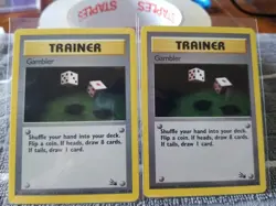 2 cards Trainer Gambler 60/62 | Fossil Set | Vintage 1999 | LP-NM | WOTC - Image 2