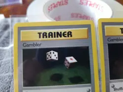2 cards Trainer Gambler 60/62 | Fossil Set | Vintage 1999 | LP-NM | WOTC - Image 3