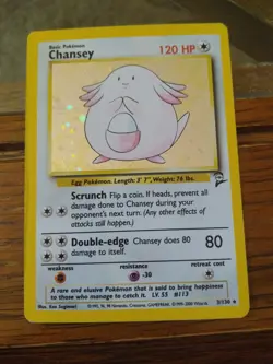 Pokemon Chansey Holo Rare TCG Card 3/130 Base Set 2 - Image 1