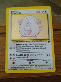 Pokemon Chansey Holo Rare TCG Card 3/130 Base Set 2 - Image 2
