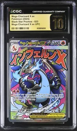 Mega Charizard X EX *CGC PRISTINE 10* Full Art *Phantasmal Flames UPC Promo* #23 - Image 1