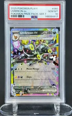 2025 POKEMON PLAY! UMBREON EX 060/131 PRIZE PACK SERIES 7 #060 HOLO GEM PSA 10 - Image 1