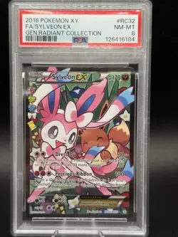 2016 POKEMON XY GENERATIONS RADIANT COLLECTION #RC32 FULL ART/SYLVEON EX PSA 8 - Image 1