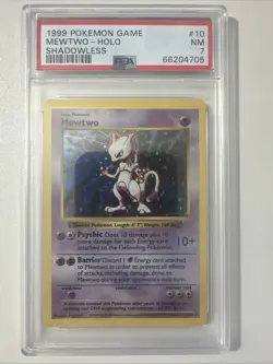 Pokemon PSA 7 Mewtwo 010/102 Base Set (Shadowless) Holo - Image 1