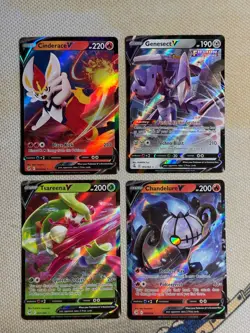 Pokemon V Lot Fusion Strike Ultra Rare Cinderace Genesect Tsareena Chandelure - Image 1