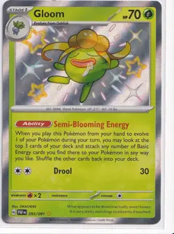 Gloom 093/091 Holo Shiny Rare Paldean Fates 2024 Pokemon NM - Image 1