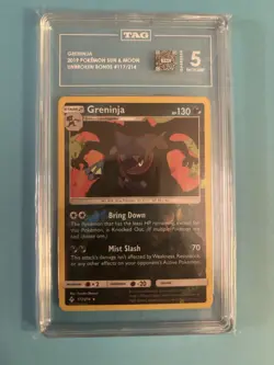 2019 Pokemon Sun & Moon Unbroken Bonds #117 Greninja-Holo TAG 5 - Image 1