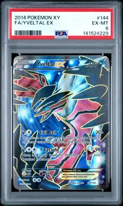FULL ART YVELTAL EX 2014 POKEMON XY #144 PSA 6 - Image 1