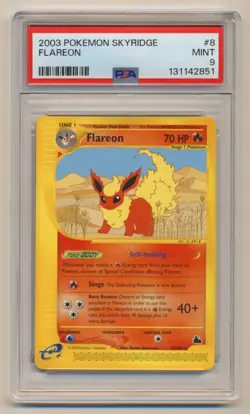 PSA 9 Pokemon Skyridge Rare Flareon 8/144 MINT Condition!! - Image 1