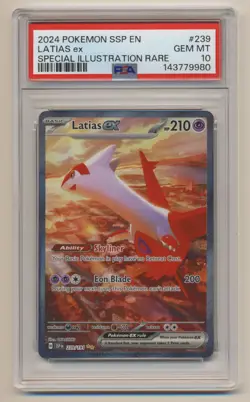 PSA 10 Pokemon Surging Sparks SIR Latias EX SSP EN 239/191 GEM MINT Condition! - Image 1