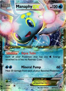 Pokemon TCG Manaphy EX 32/122 Breakpoint Holo Rare HP - Image 1