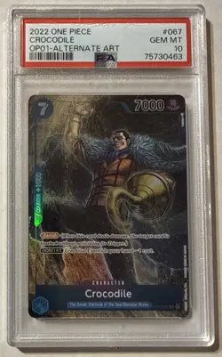 2022 One Piece #067 Crocodile OPO1 Alternate Art PSA 10 GEM MINT - Image 1
