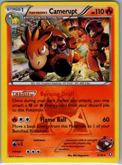 Team Magma's Camerupt 2/34 Holo Double Crisis - Pokemon Card - NM - Image 1