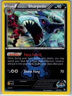 Team Aqua's Sharpedo 21/34 Holo Double Crisis - Pokemon Card - NM - Image 1