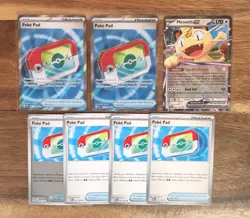 Playable Perfect Order Poke Pad & Meowth ex Card Lot 7 Cards - Image 1