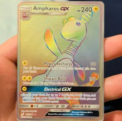 Pokemon Ampharos GX 185/181 SM Team Up Secret Rare Full Art Holo 240HP Card - Image 1