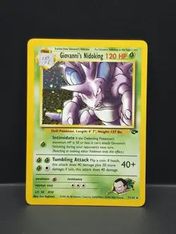 Pokemon TCG Giovanni's Nidoking Gym Challenge Holo Card 7/132 Unlimited Rare - Image 1