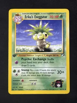 Erika's Exeggutor 044/132 Gym Heroes Regular 1st Edition Pokemon MJ - Image 1