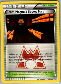 Team Magma's Secret Base 32/34 Non Holo Double Crisis - Pokemon Card - NM - Image 1