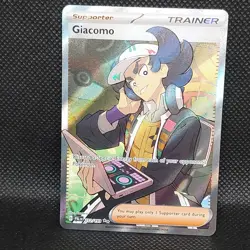 Ultra Rare Pokemon Giacomo Trainer 252/193 Sv02 Paldea Evolved Full Art Holo - Image 1