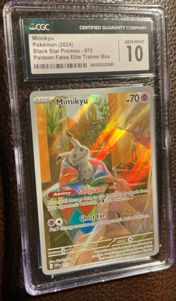 #075 MIMIKYU 2024 Pokemon SVP EN BLACK STAR PROMO Paldean Fates ETB CGC 10 💎 - Image 2