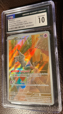 #075 MIMIKYU 2024 Pokemon SVP EN BLACK STAR PROMO Paldean Fates ETB CGC 10 💎 - Image 3