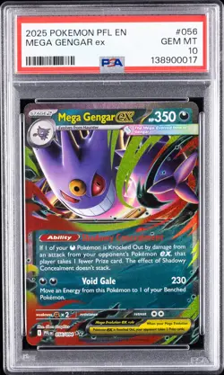 2025 POKEMON PFL EN-PHANTASMAL FLAMES #056 MEGA GENGAR EX PSA 10 - Image 1