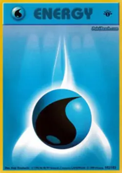 Lightly Played Water Energy - 102/102 - Common - 1st Edition Pokemon Base Set - Image 1