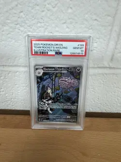 2025 POKEMON DRI EN-DESTINED RIVALS #199 TEAM ROCKET'S WEEZING PSA 10 - Image 1