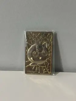 23K Gold Plated 1999 Burger King Pokemon JIGGLYPUFF #39 Trading Card Bar EX Vtg - Image 1