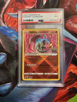 Radiant Charizard 011/078 Radiant Rare PSA 9 Holo Pokemon GO English - Image 1
